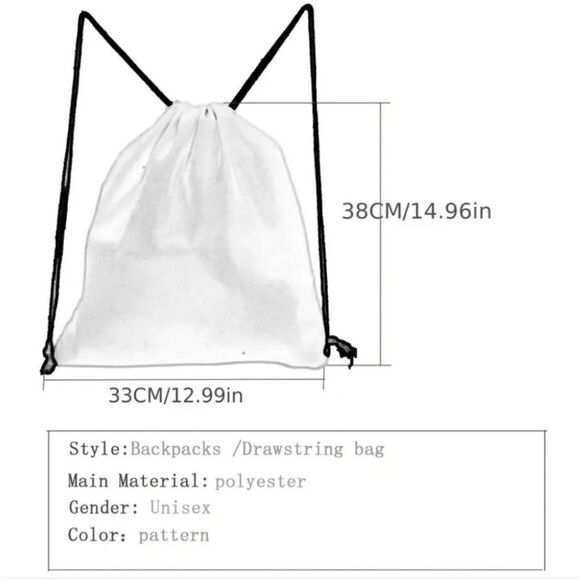 Sugar skull with roses drawstring backpack day of the dead - Picture 2 of 3